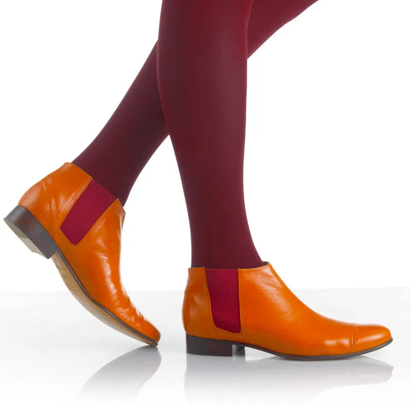 Bégum Paris Lucrèce Vogue boots safran verni 2 cm