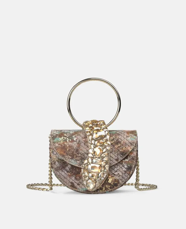 Alma en Pena BG101 sac bandoulière cuir camel serpent