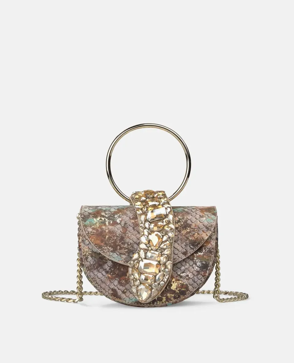 Alma en Pena BG101 sac bandoulière cuir camel serpent