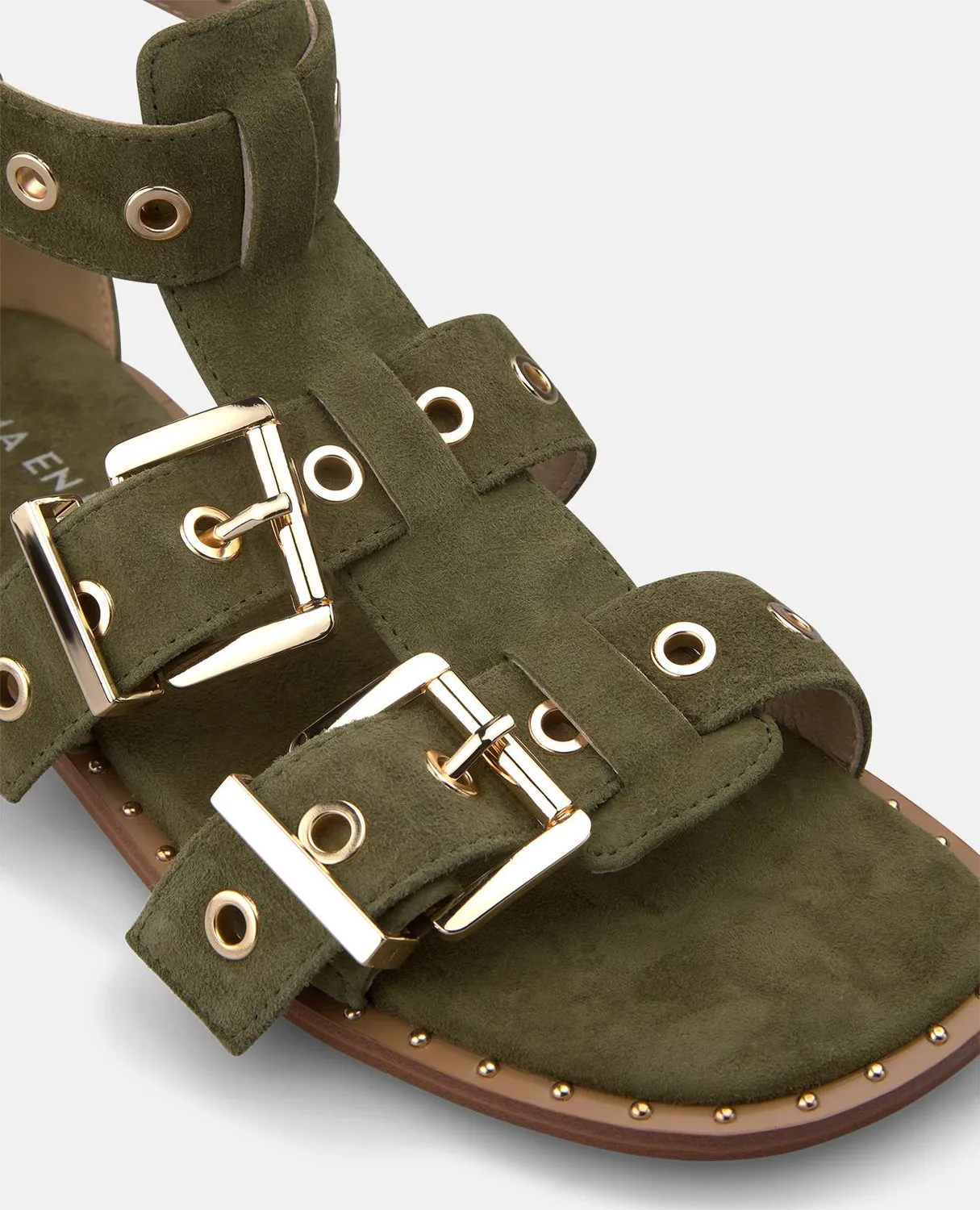 Alma en Pena V268206 sandales plates kaki cuir