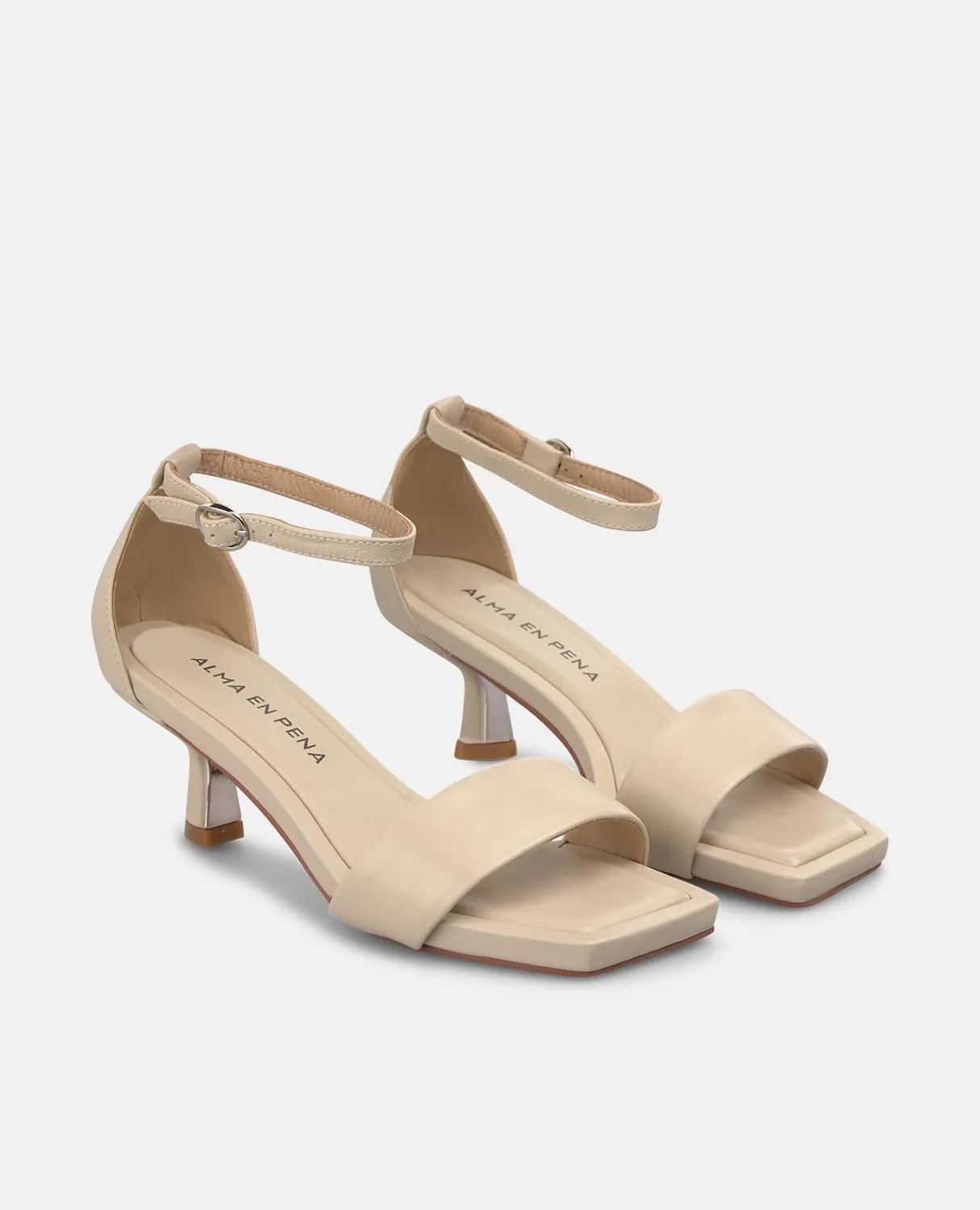 Alma en Pena V265005 sandales cuir blanc talon 5,5 cm