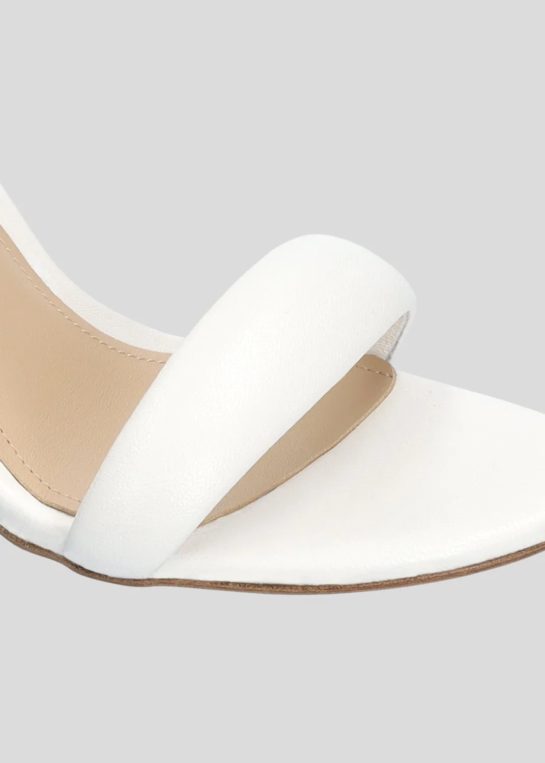 Lola Cruz Amy Heel Sandal 90 sandales blanc talon 9 cm