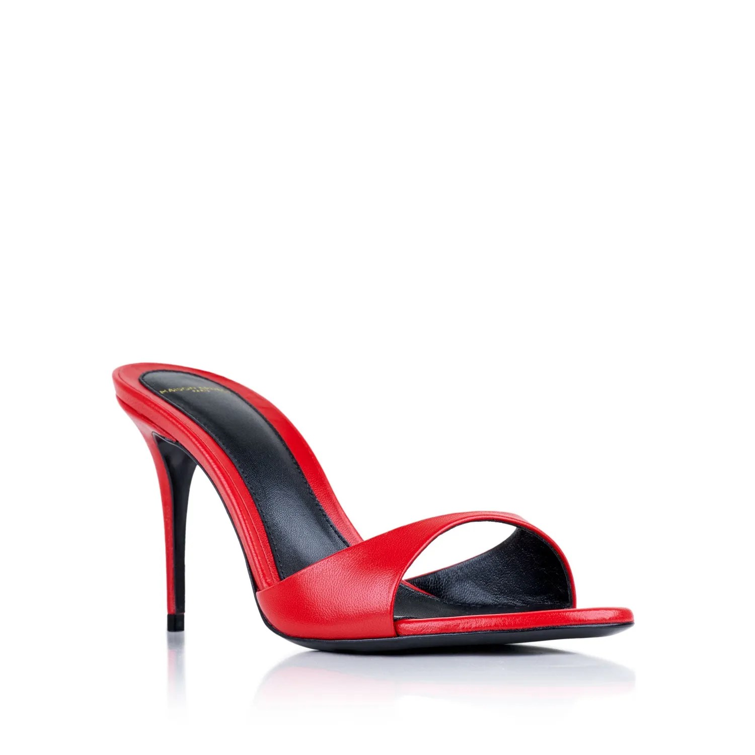 Maison Ernest Lidylle 85 mules rouge cuir mat talon 8,5 cm