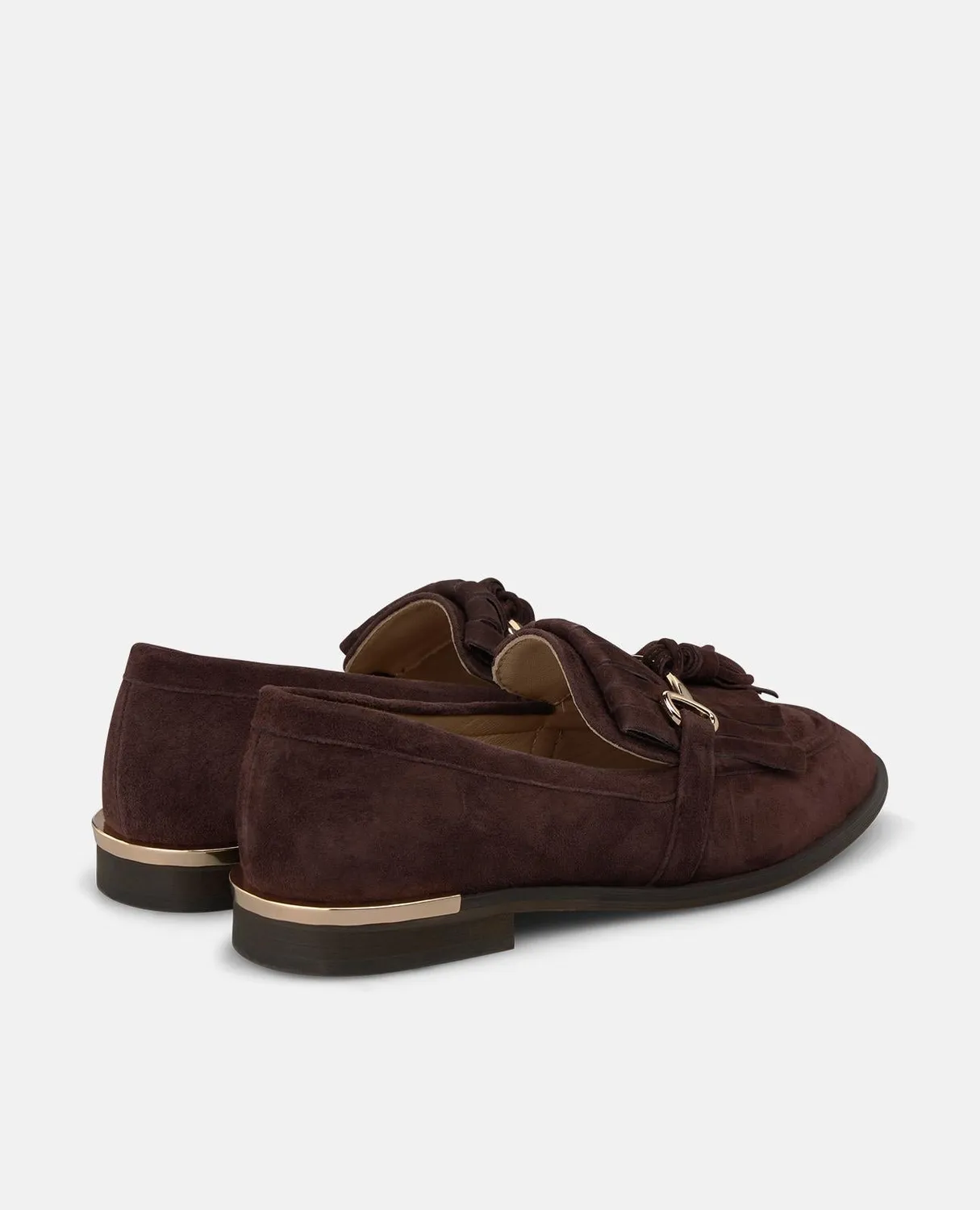 Alma en Pena I260127 mocassins daim marron pompons