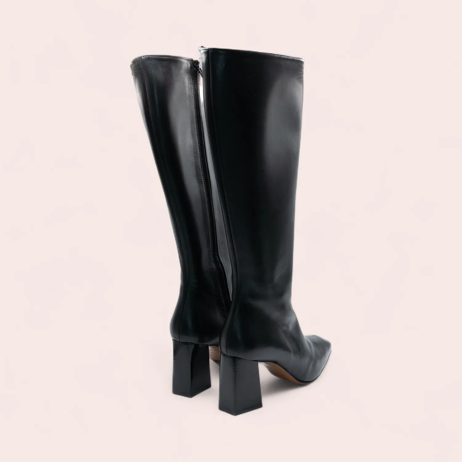 Karine Arabian Danae Botte Cuir Noir Talon 70mm