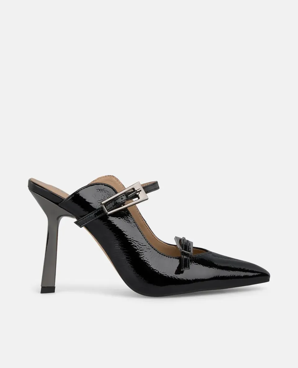 Alma en Pena I250455 mules noir vernis talon 10 cm