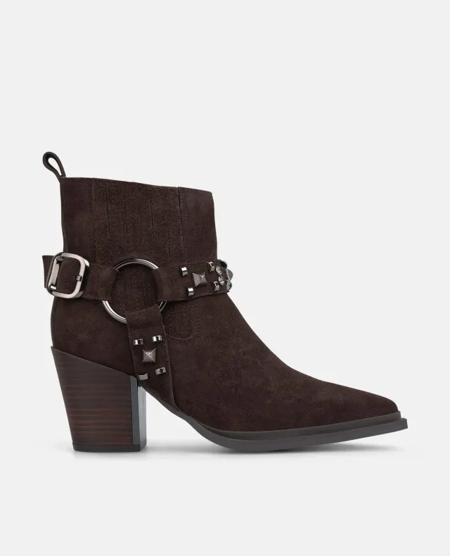 Alma en Pena I250732 bottines marron clous talon 8 cm