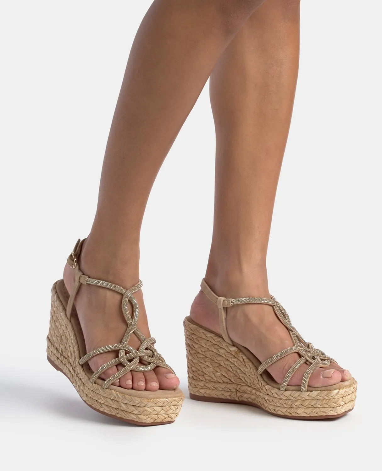 Alma en Pena V2551273 compensées beige strass