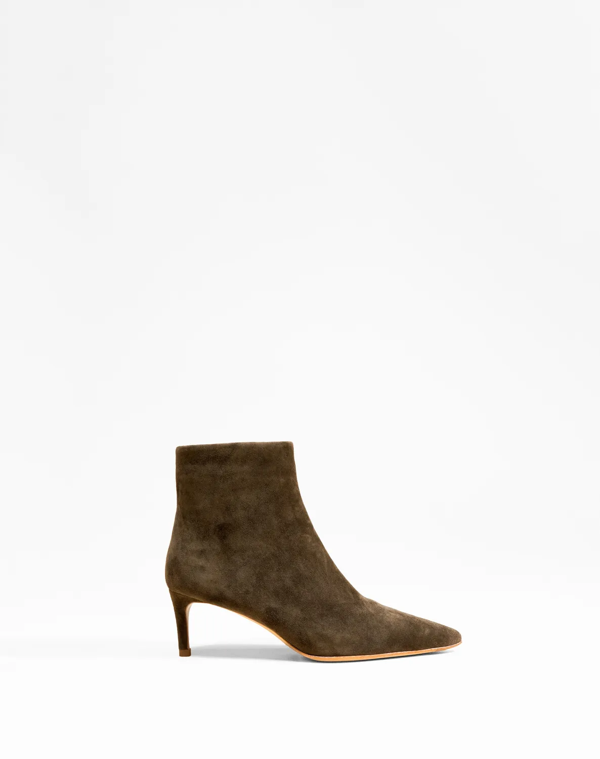 Mi/Mai Noura Low Kaki Suede bottines talon 6 cm