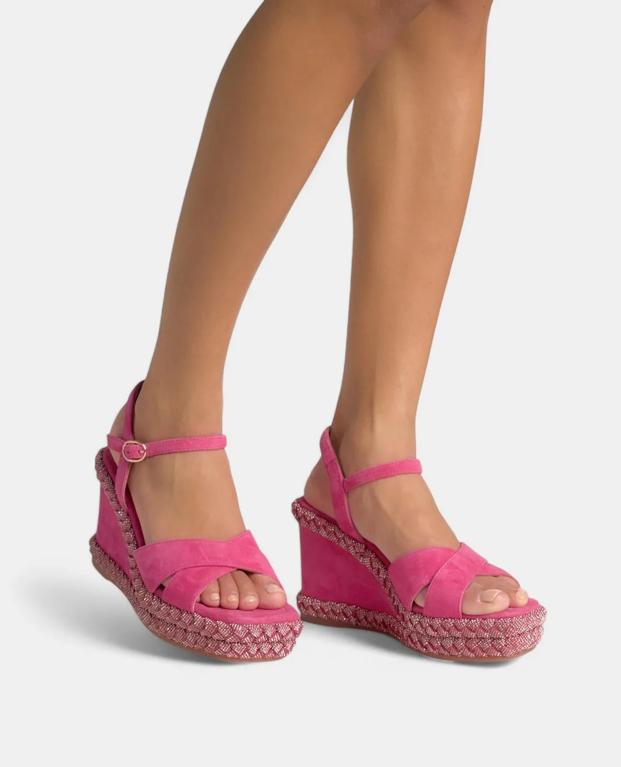 Alma en Pena V251303 sandales compensées fuchsia cuir 9,8 cm