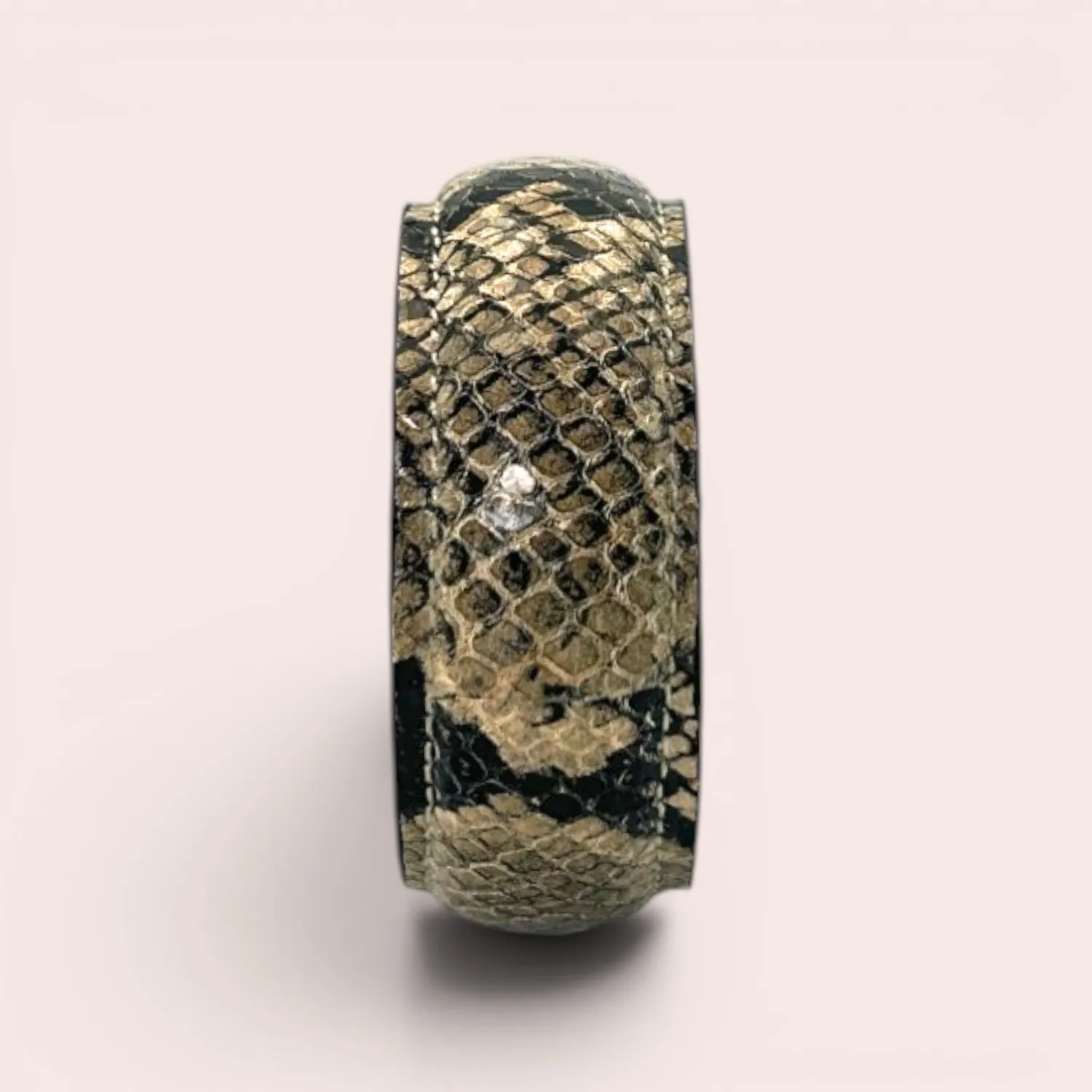 Karine Arabian Dua jonc cuir serpent taupe noir