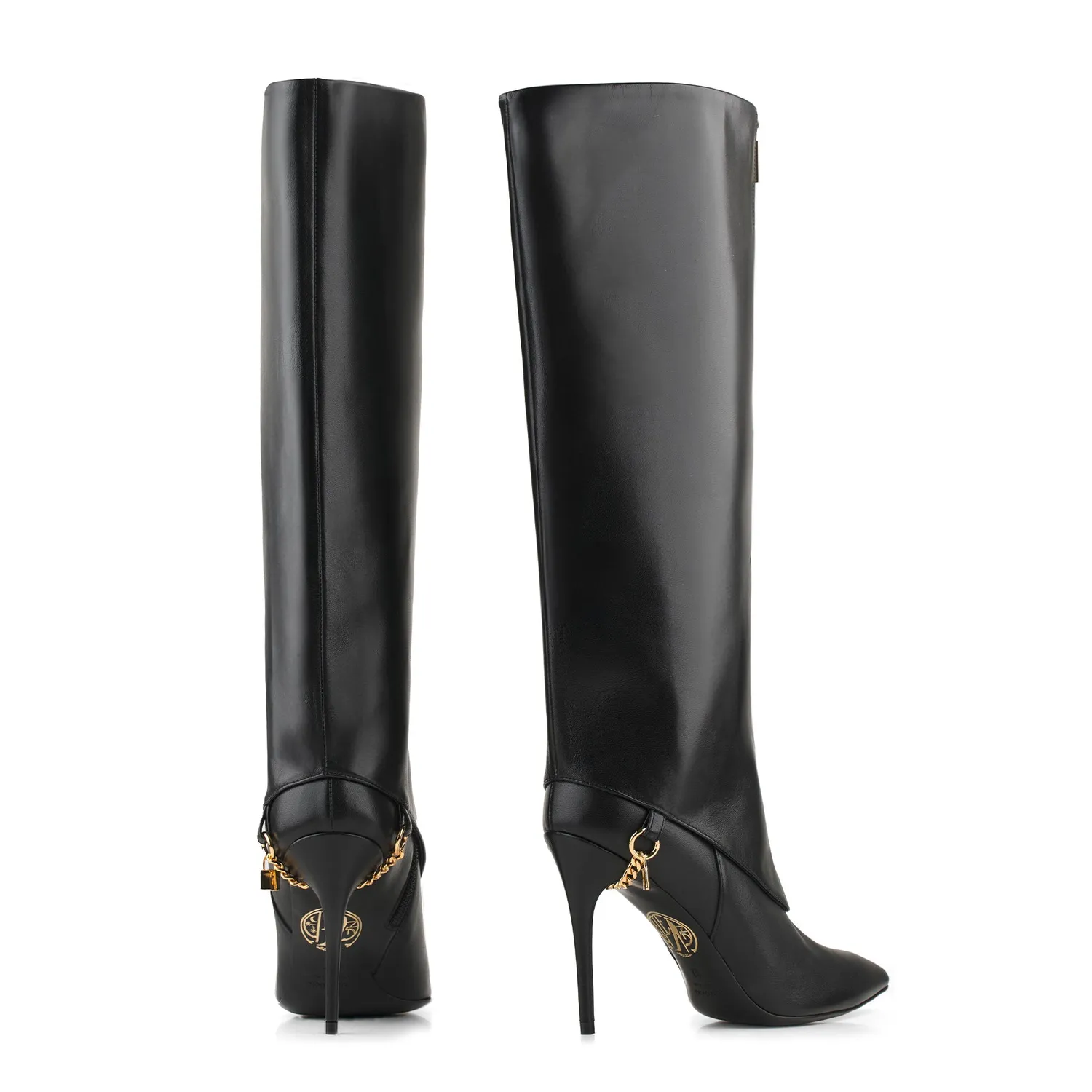 Maison Ernest Legend 100 bottines noires cuir mat guêtres 10 cm