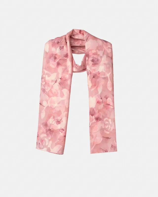 Alma en Pena V26AC101 foulard gaze floral rose