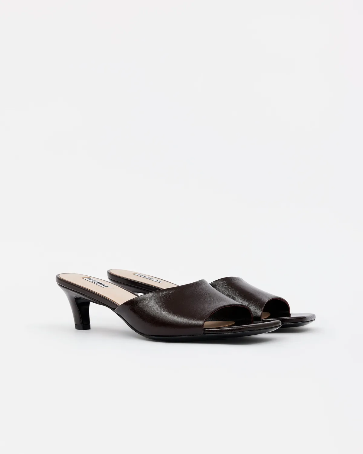 Mi/Mai Liz Burgundy mules cuir bordeaux talon bas