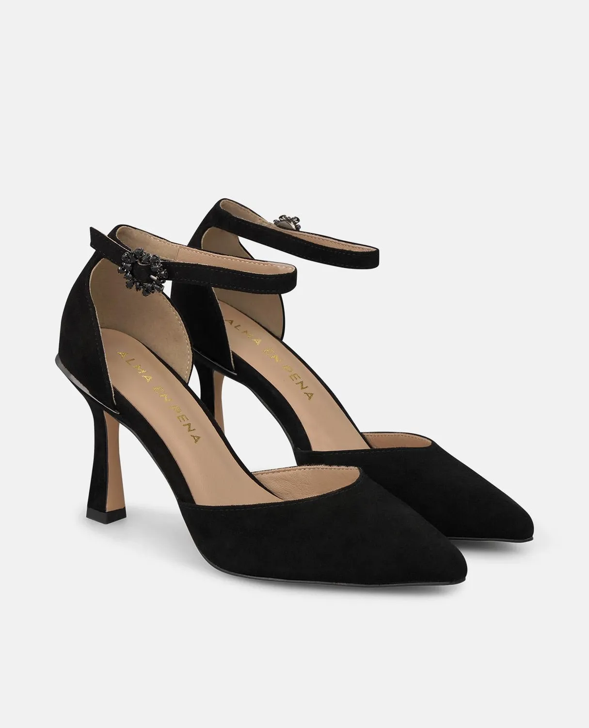 Alma en Pena I260243 escarpins suède noir talon 8 cm