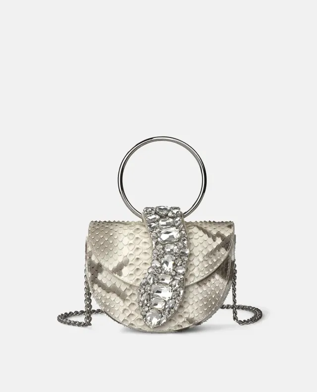 Alma en Pena BG101 sac bandoulière gris cuir effet cobra