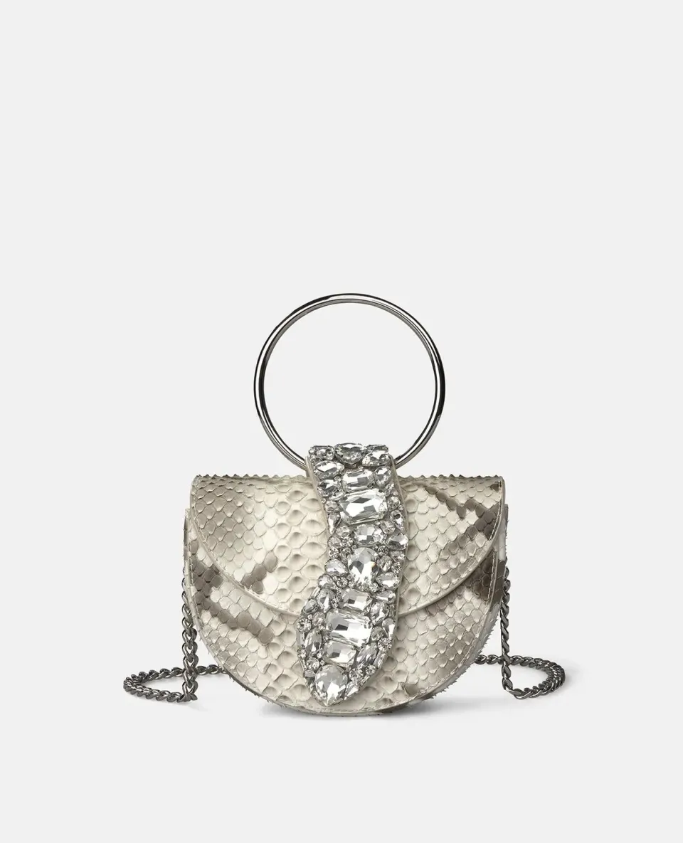 Alma en Pena BG101 sac bandoulière gris cuir effet cobra