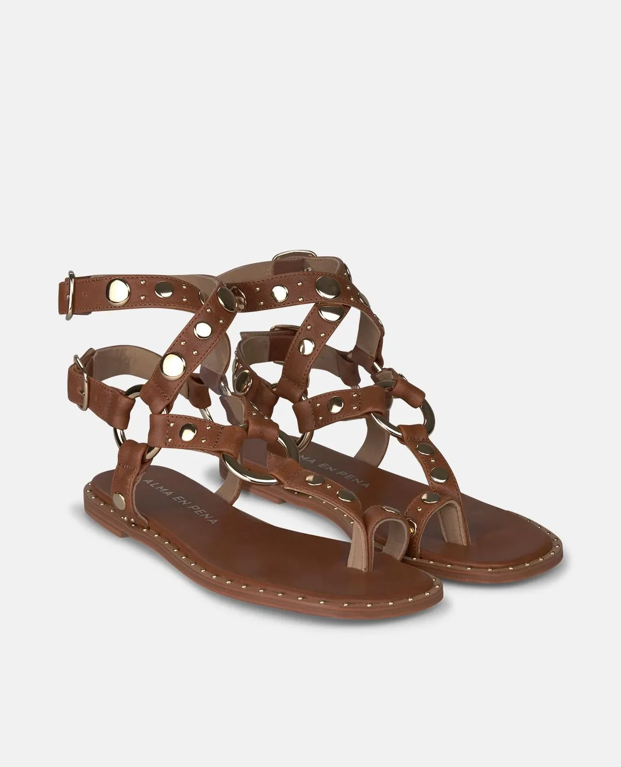 Alma en Pena V268211 sandale plate camel
