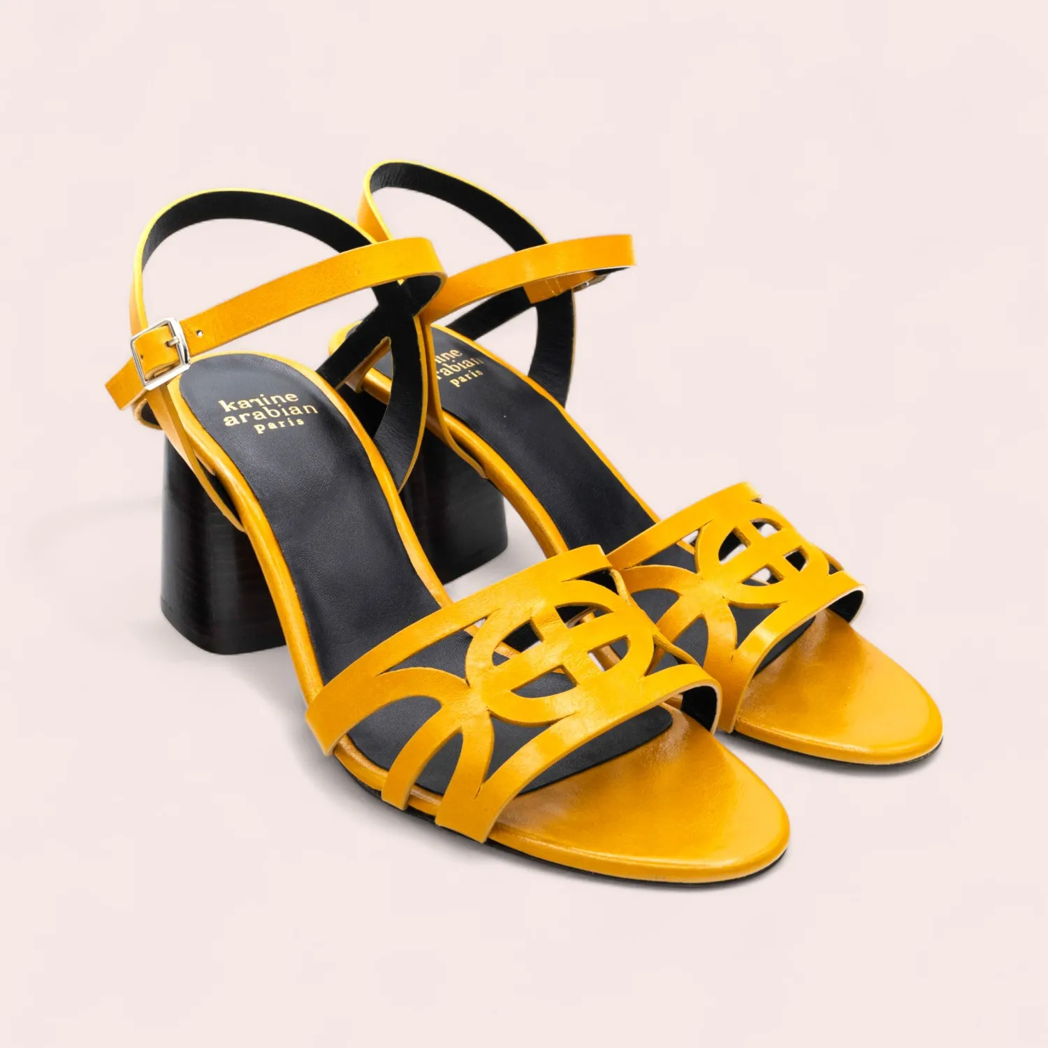 Karine Arabian CATARINA sandale cuir moutarde 38 talon 80mm