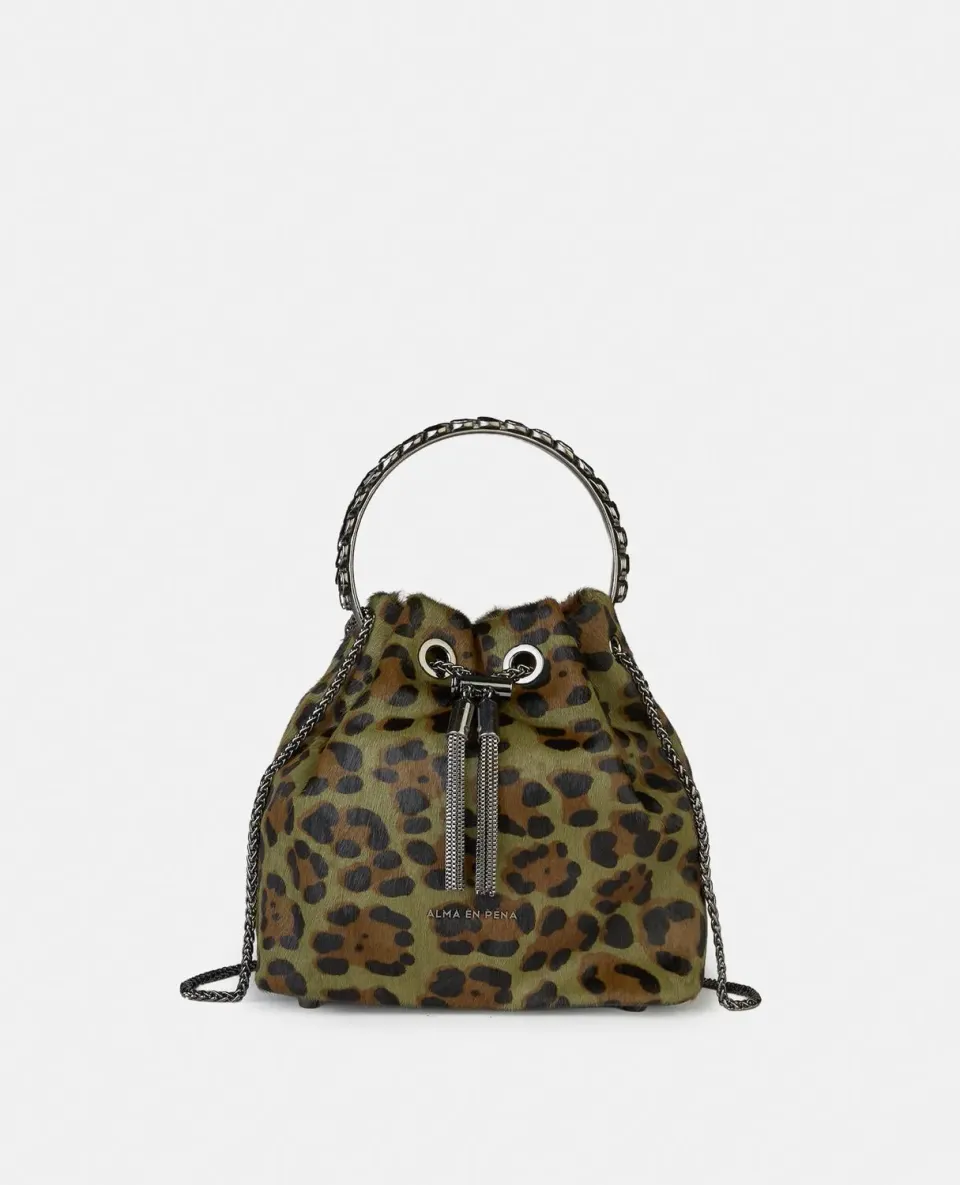 Alma en Pena BG110 sac seau cuir kaki