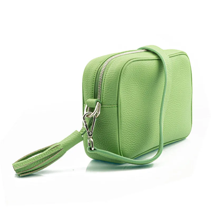 Bégum Paris Adèle sac pistache cuir grainé 22 cm