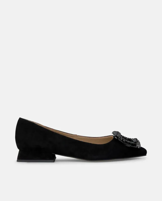 Alma en Pena I250130 ballerines noires cuir bout pointu 2 cm