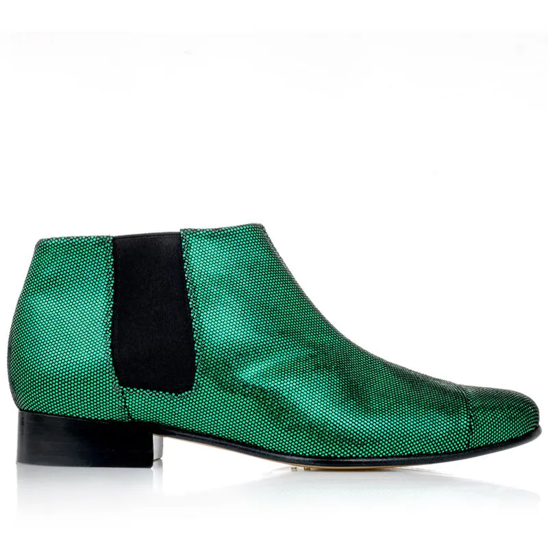 Bégum Paris Lucrèce boots vert pailleté chèvre