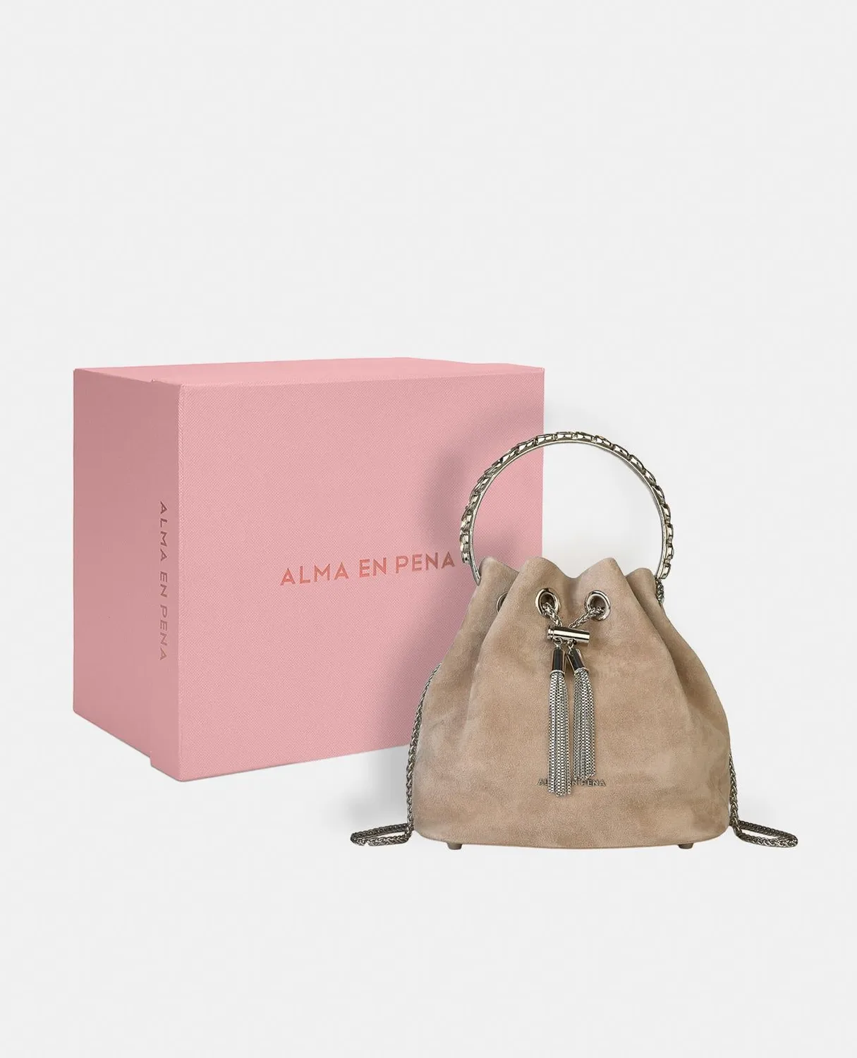 Alma en Pena BG110 sac seau cuir vison chaîne
