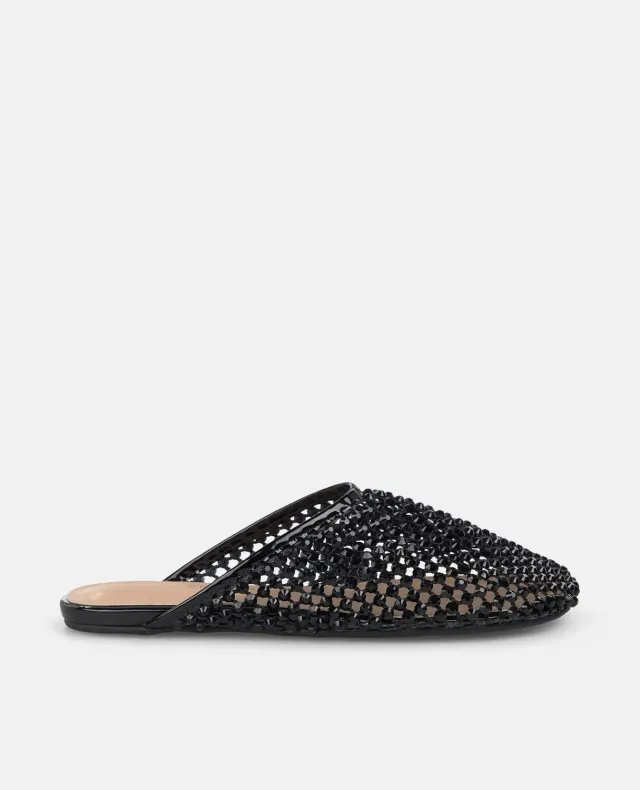 Alma en Pena V261350 mules plates noires maille strass