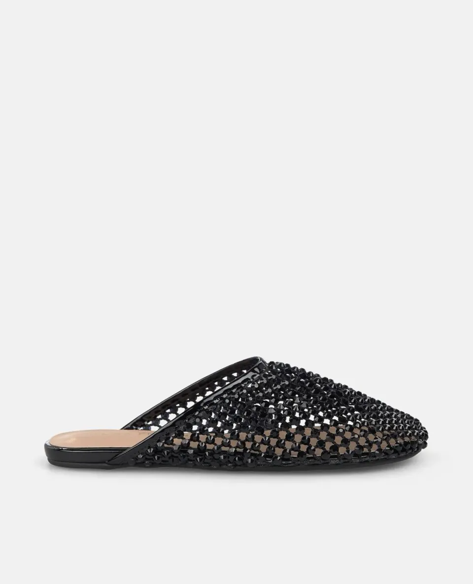 Alma en Pena V261350 mules plates noires maille strass