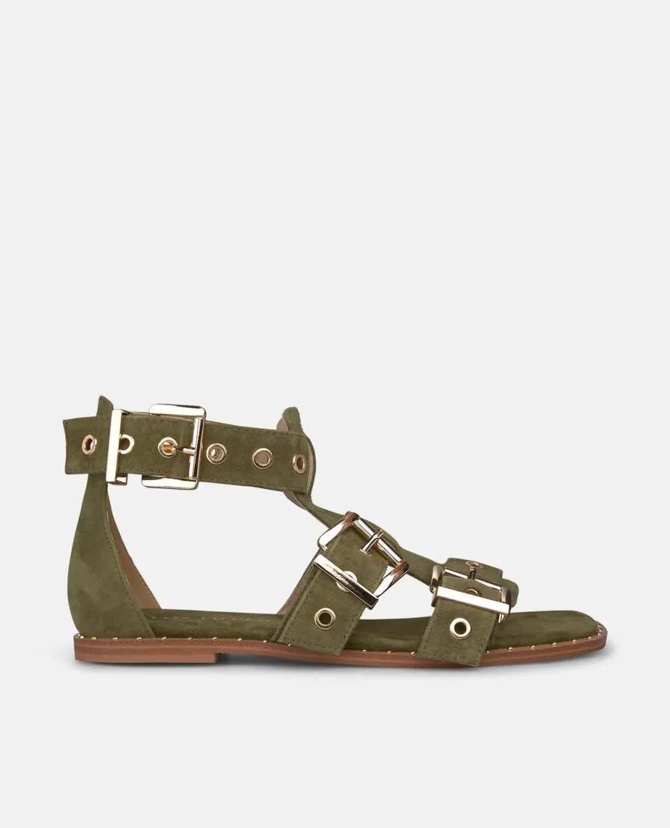 Alma en Pena V268206 sandales plates kaki cuir