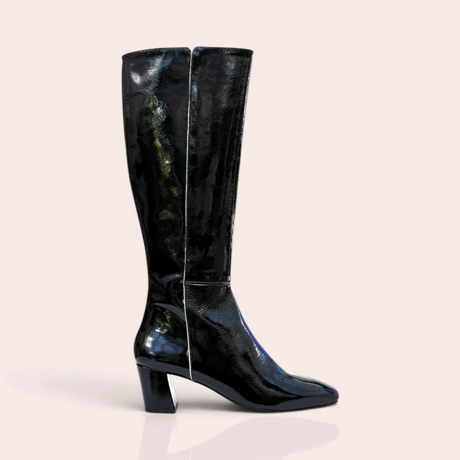 Karine Arabian TOSCANA botte vernie noire talon 55 mm