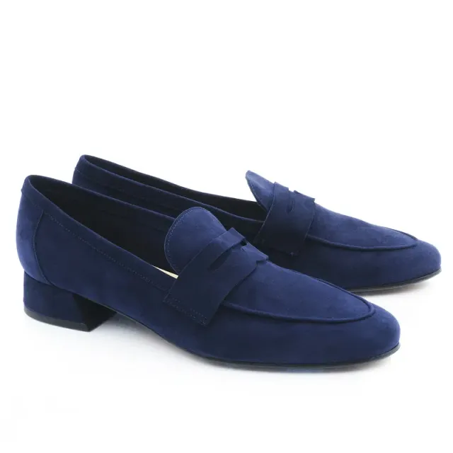 Bégum Paris Cheyenne mocassins bleu marine velours