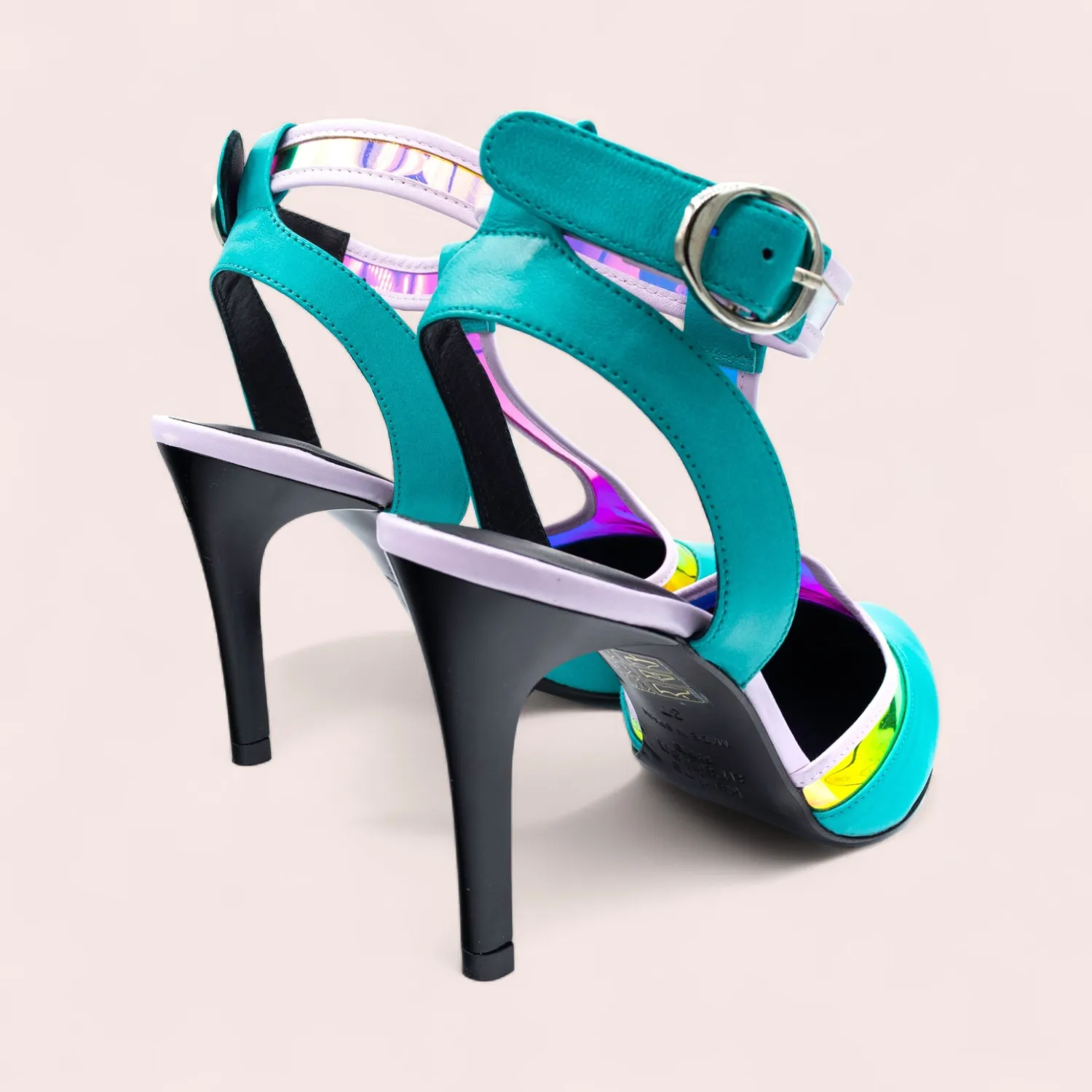 Karine Arabian BRITTANY sandales vinyle turquoise 90mm