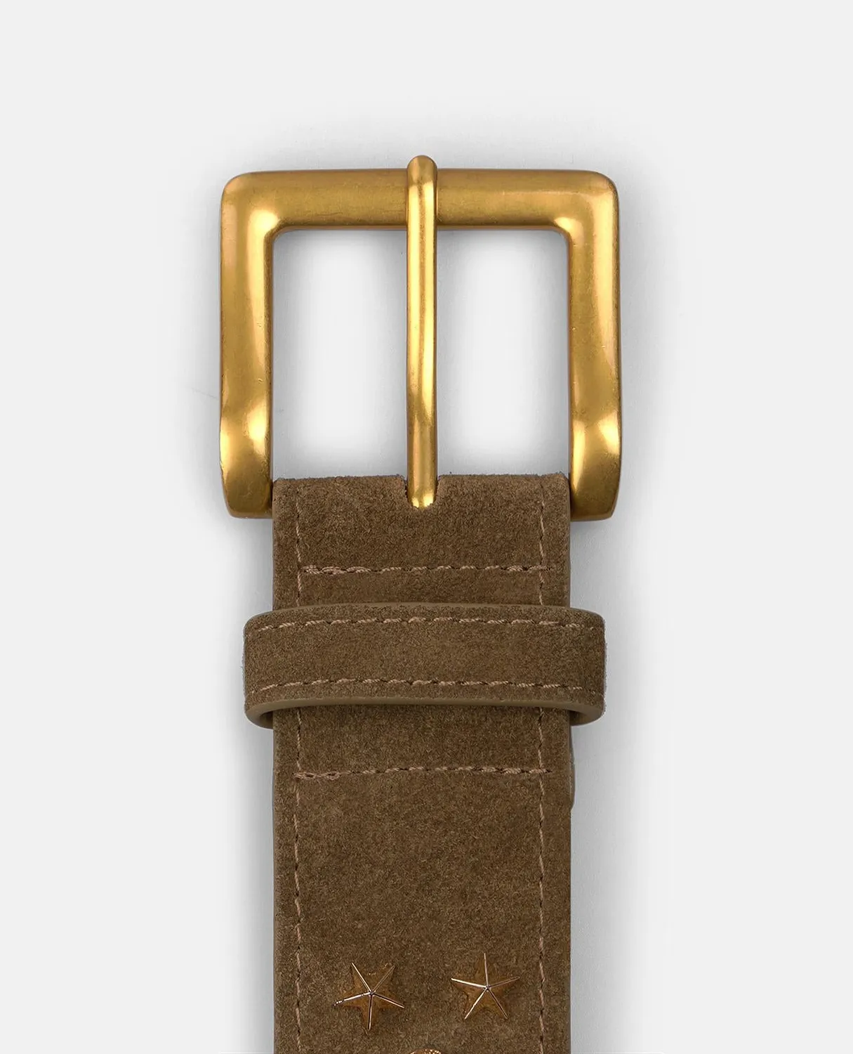 Alma en Pena V26CT011 ceinture cuir marron cloutée 4 cm