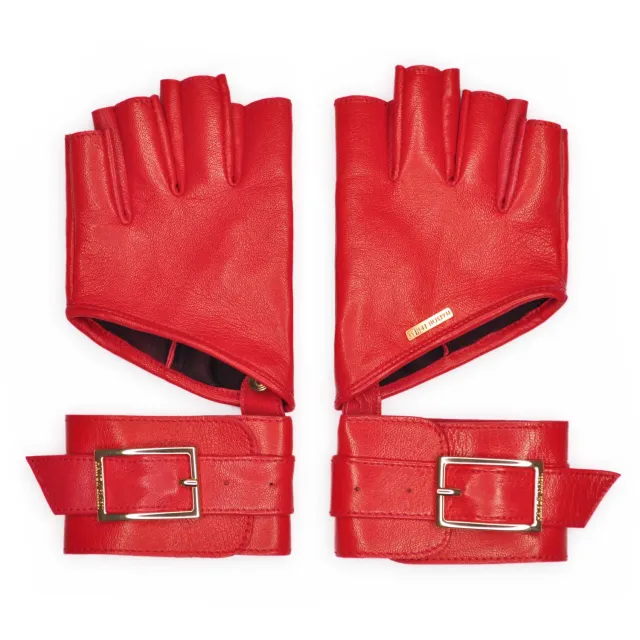 Maison Ernest Pulsion gants cuir rouge mat