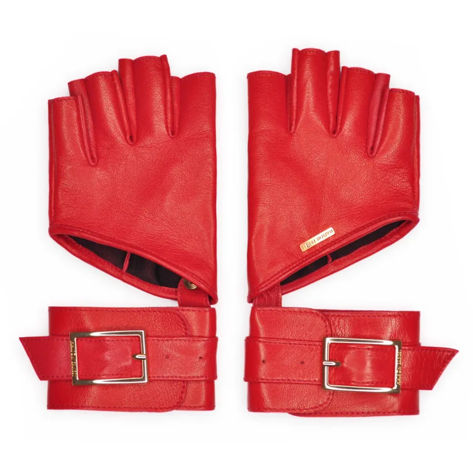 Maison Ernest Pulsion gants cuir rouge mat