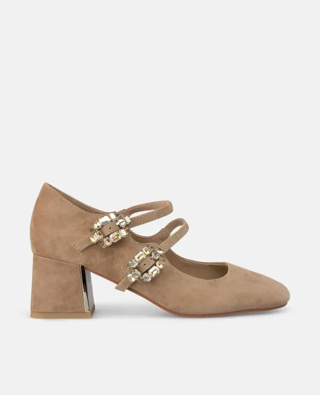 Alma en Pena I250325 escarpins suède camel boucles
