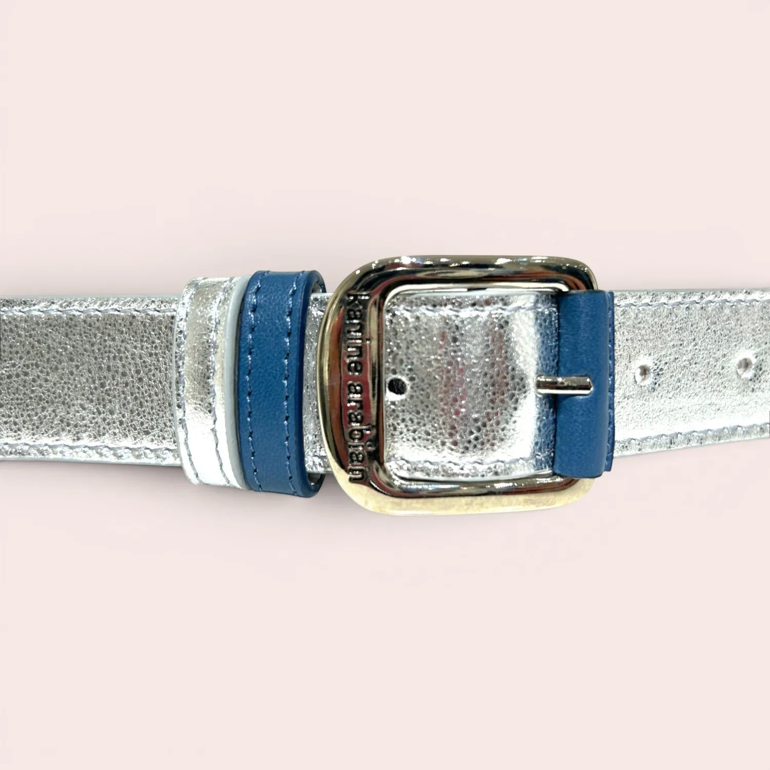 Karine Arabian ORTIZ ceinture argent cuir metallise