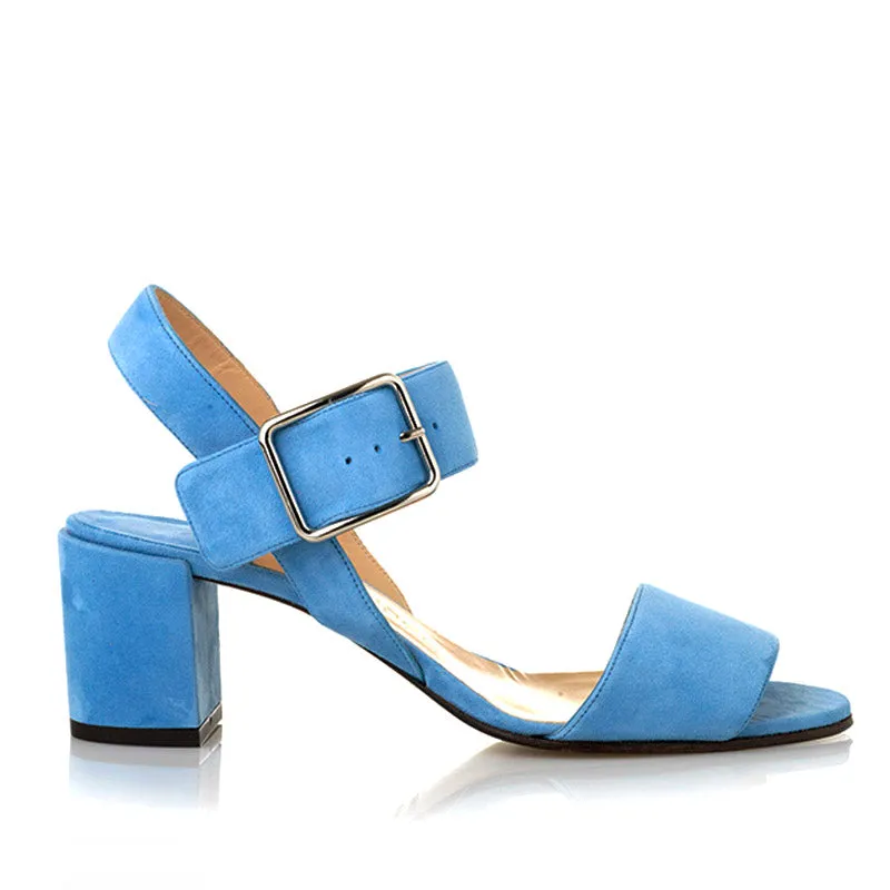Bégum Paris Santorin sandales bleu ciel chèvre velours