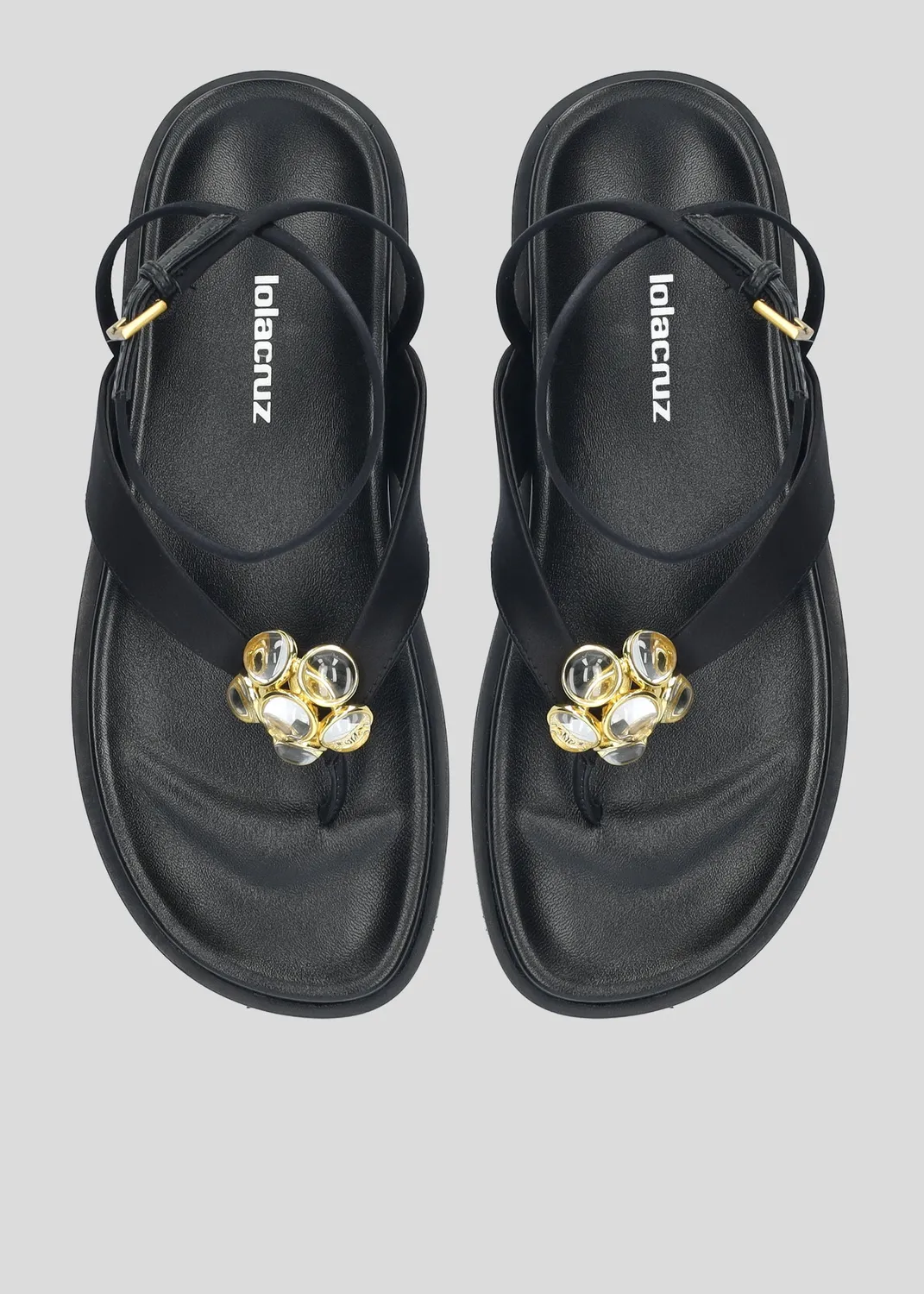 Lola Cruz Gloria Flat sandales plates noires