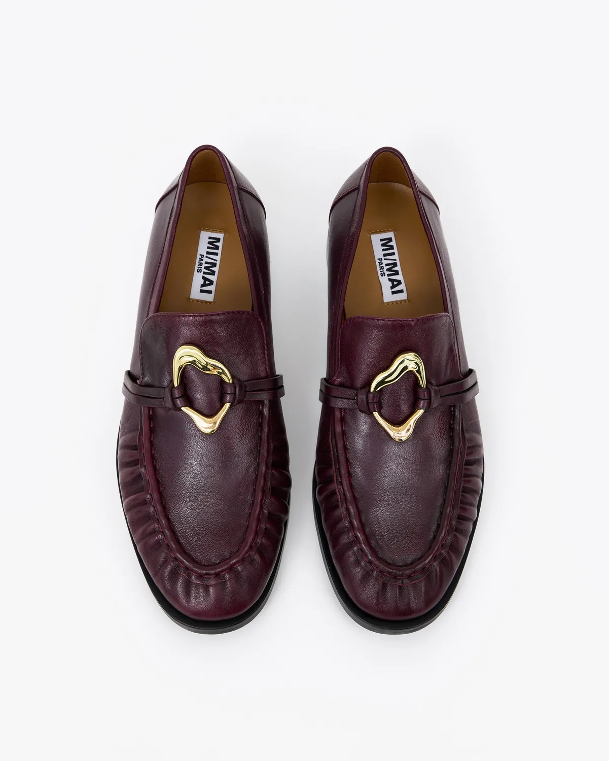 Mi/Mai Orso Burgundy Melt mocassins cuir bordeaux bijou