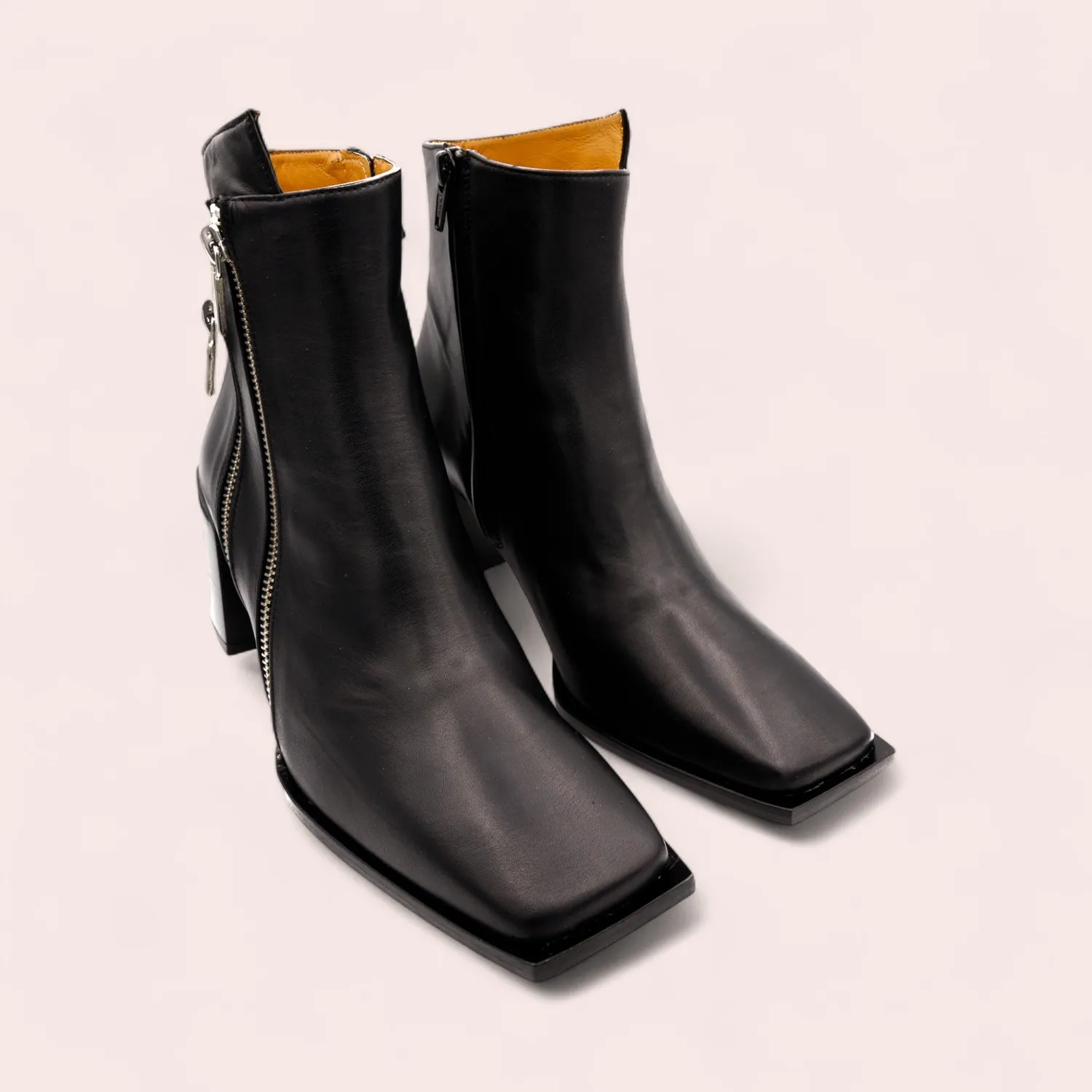 Karine Arabian POLDARK bottine noire cuir talon 70mm