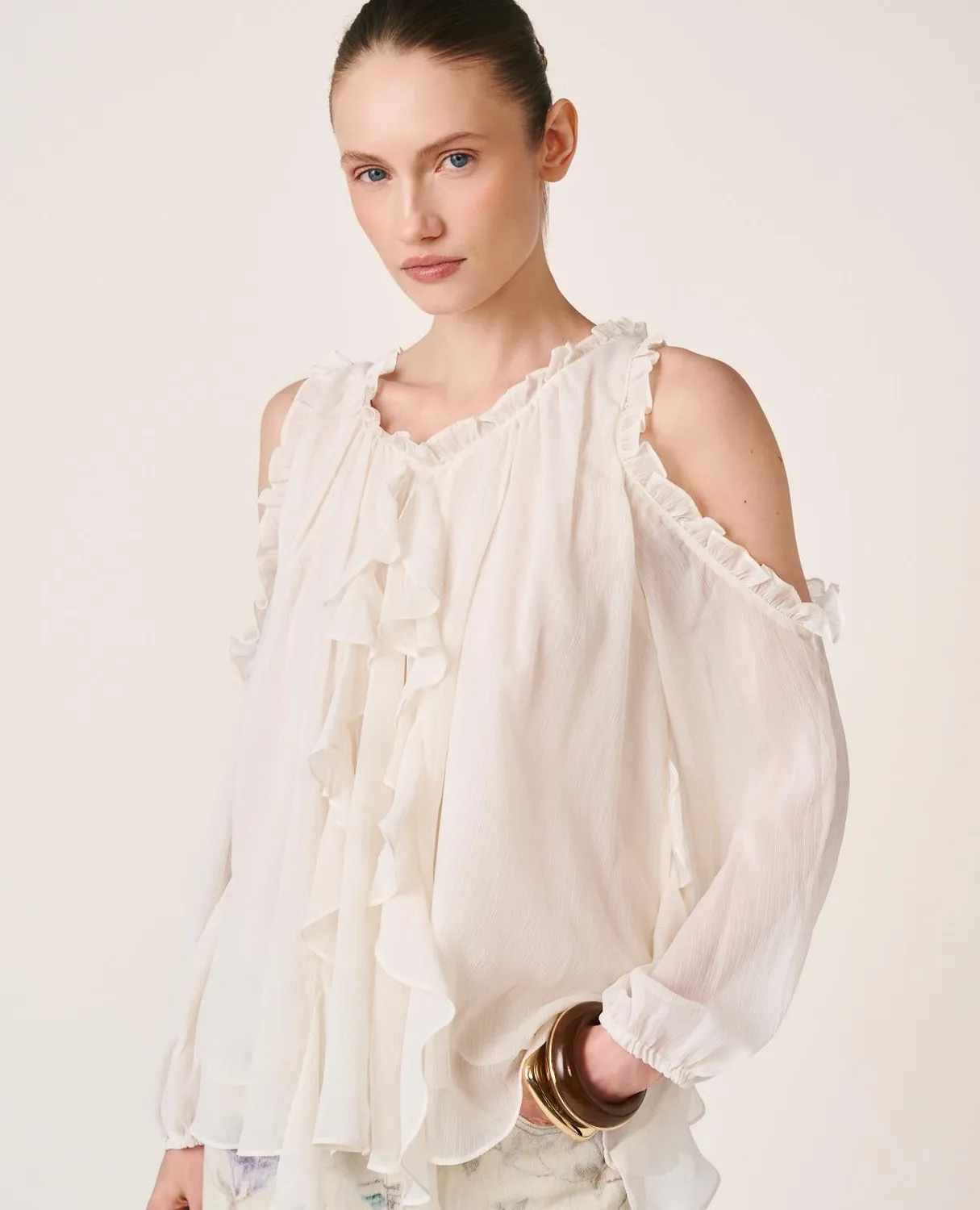 Alma en Pena V26CL0510 blouse blanche épaules nues