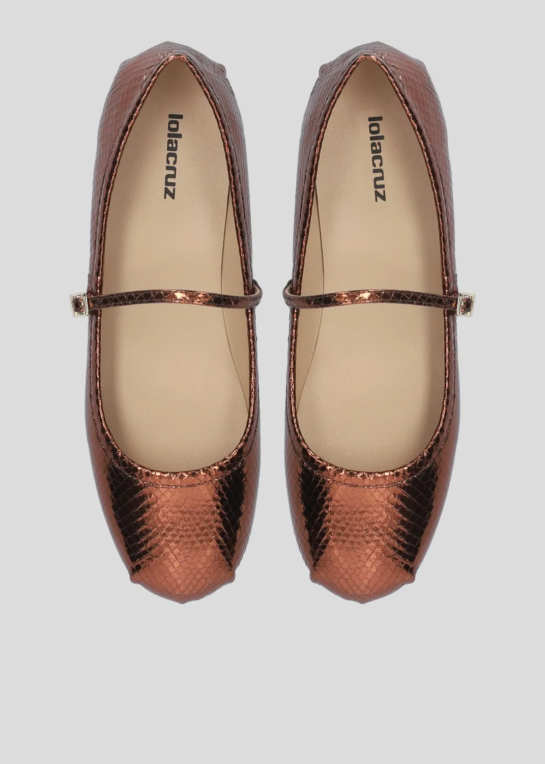 Lola Cruz Rima ballerines marron acajou