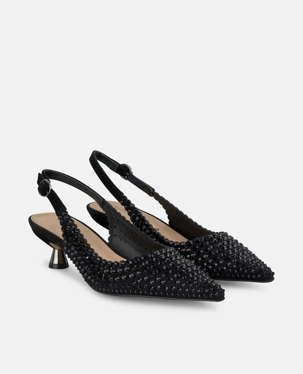 Alma en Pena I250531 escarpins noirs strass petit talon