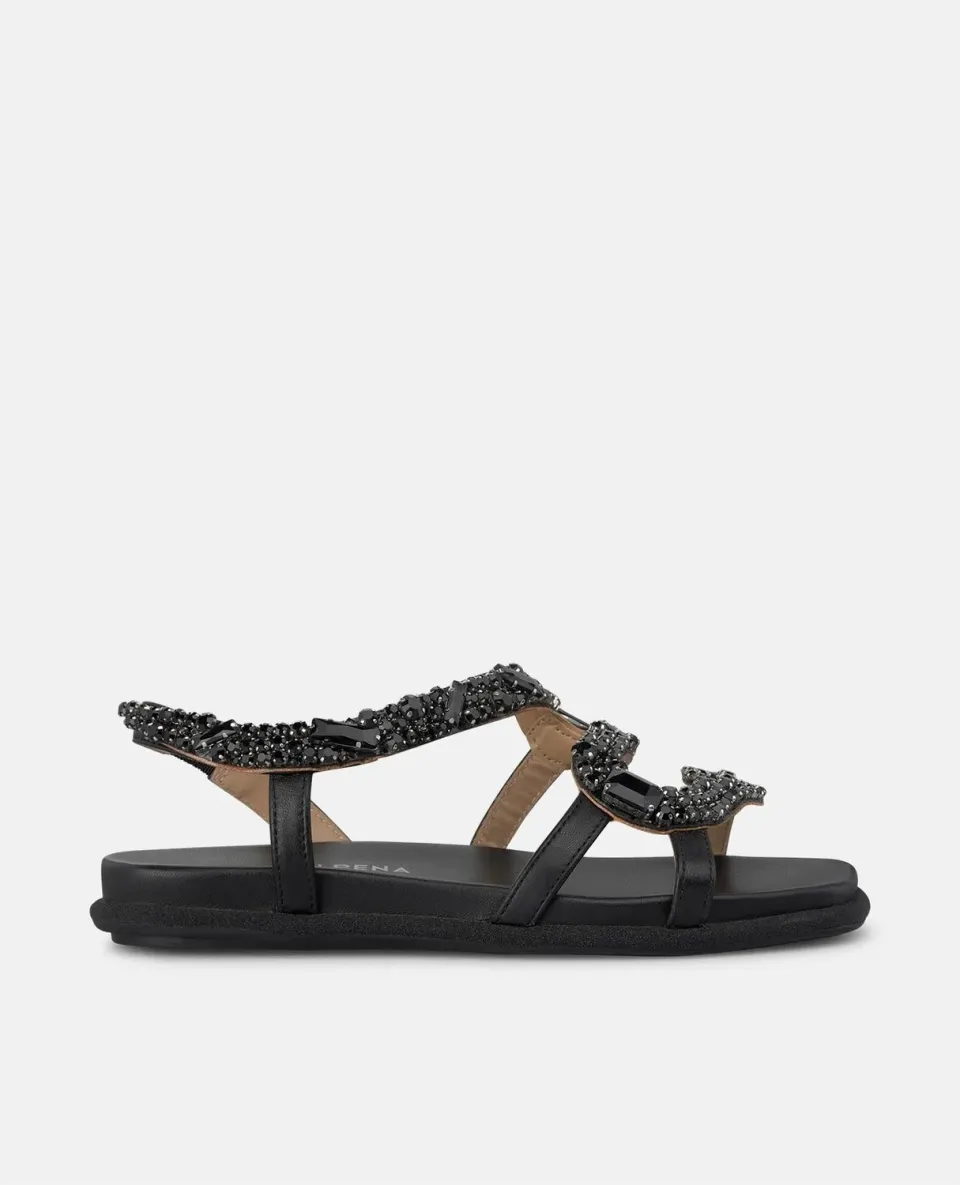 Alma en Pena V251605 sandales plates noires strass