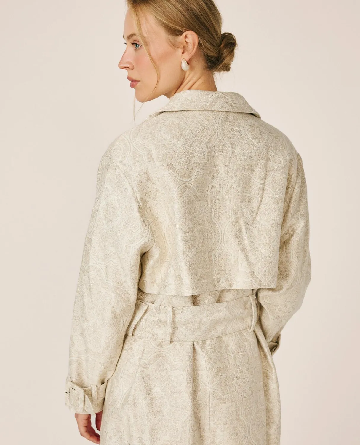 Alma en Pena I26CL1507 trench long croisé beige ceinture