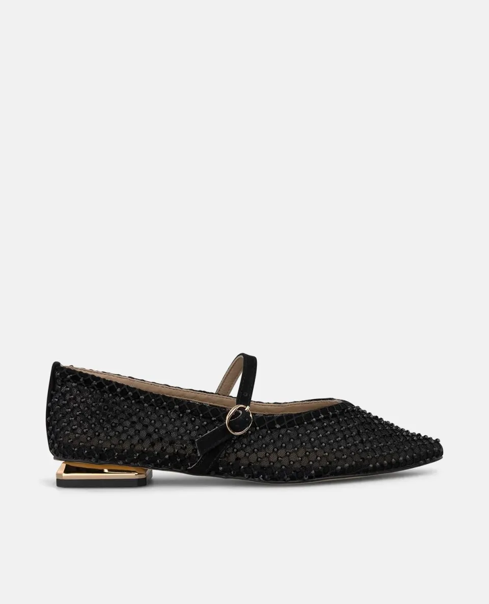 Alma en Pena I260102 ballerines maille noir strass