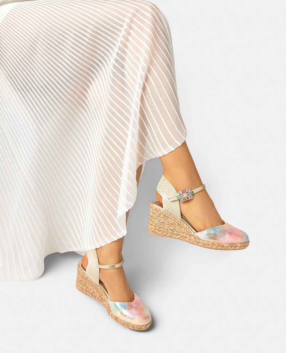 Alma en Pena V265691 espadrille rose compensée 6,5 cm